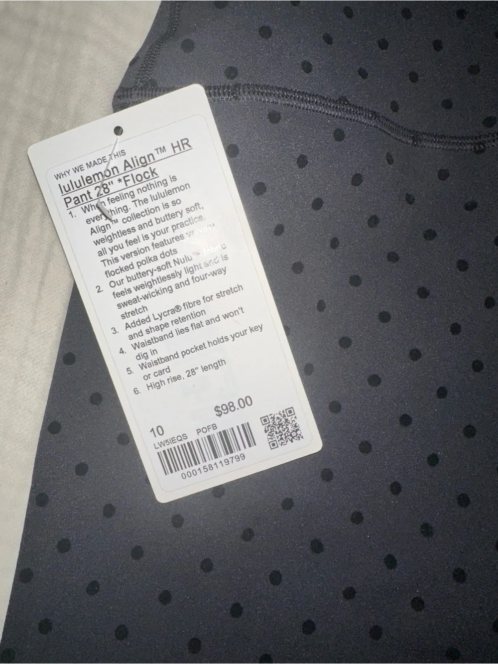 NEW NWT Lululemon Align High-Rise Pant 28" *Flocked Leggings size 10 - Picture 3 of 4